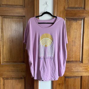 NWOT Wonderly Studio Athletic/Athleisure Good Day Pink T-Shirt Size 3X